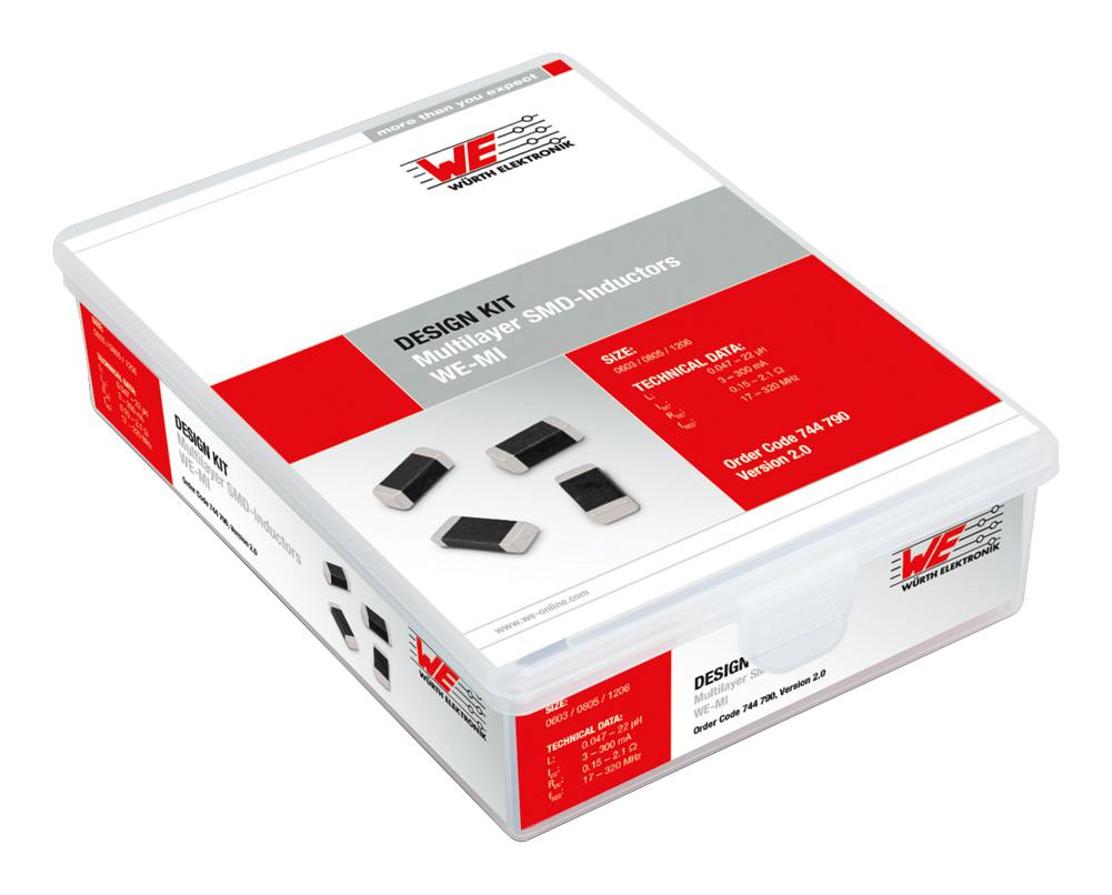 744790 MULTILAYER INDUCTOR KIT, SMD, 1140 PC WURTH ELEKTRONIK