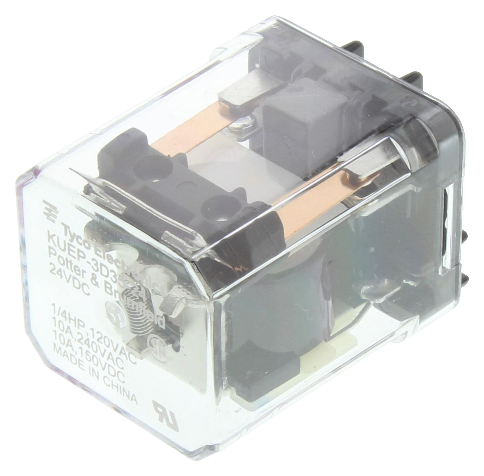 KUEP-11D15-24 POWER RELAY, DPDT, 24VDC, 10A, SOCKET POTTER&BRUMFIELD - TE CONNECTIVITY