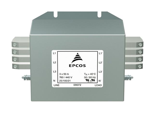 B84143A0150R021 POWER LINE FILTER, 3 PHASE, 760VAC, 150A EPCOS
