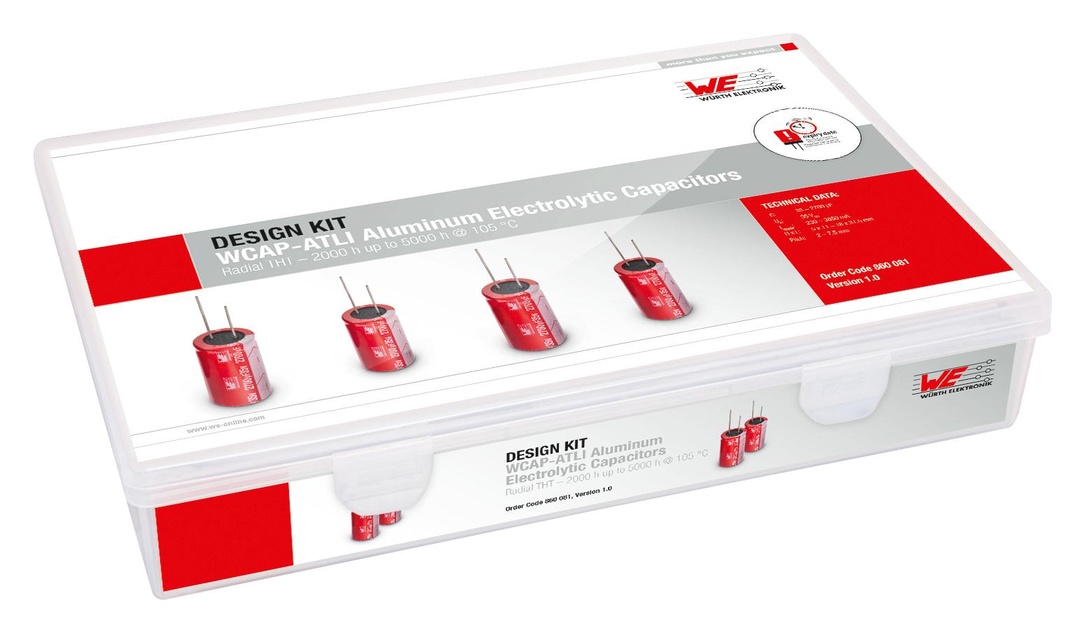 860081 ALUMINUM ELECTROLYTIC CAP DESIGN KIT WURTH ELEKTRONIK