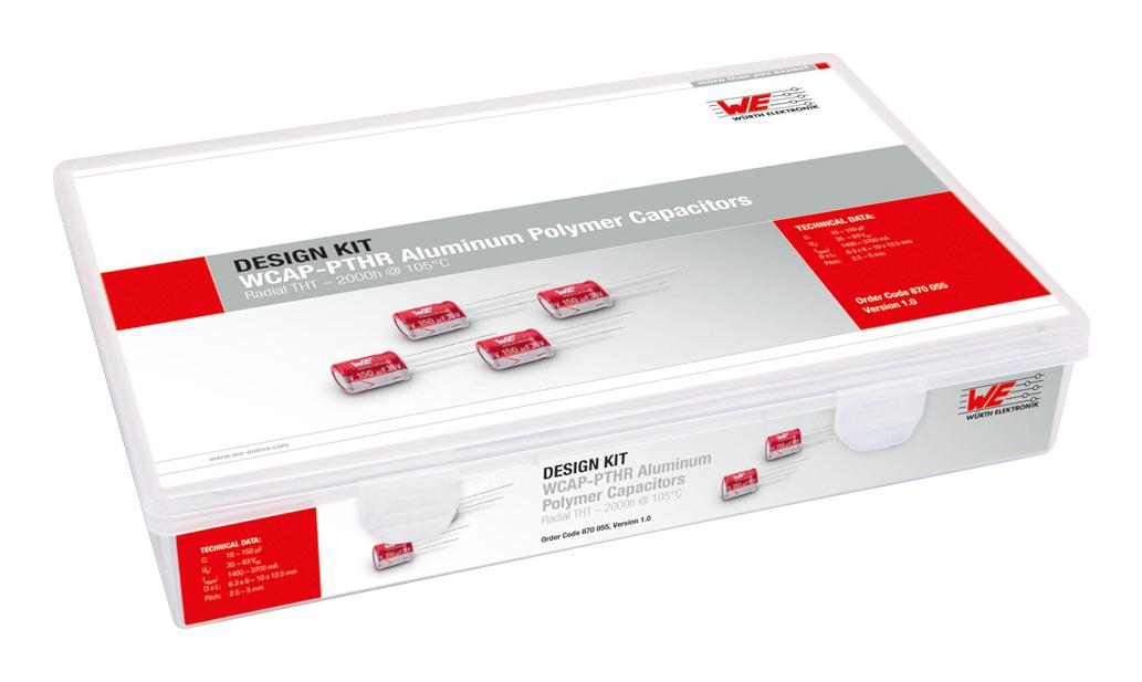 870055 ALUMINUM POLYMER THT CAP DESIGN KIT WURTH ELEKTRONIK