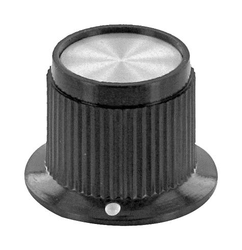 PK50B1/4 STRAIGHT KNURLED KNOB, PHENOLIC/BLK/19MM ALCOSWITCH - TE CONNECTIVITY