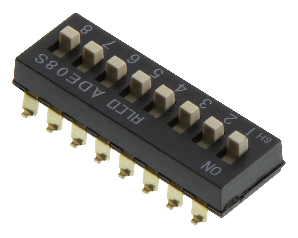 1-1825058-9 DIP SWITCH, SPST, 0.1A, 24VDC, 8POS, SMD ALCOSWITCH - TE CONNECTIVITY