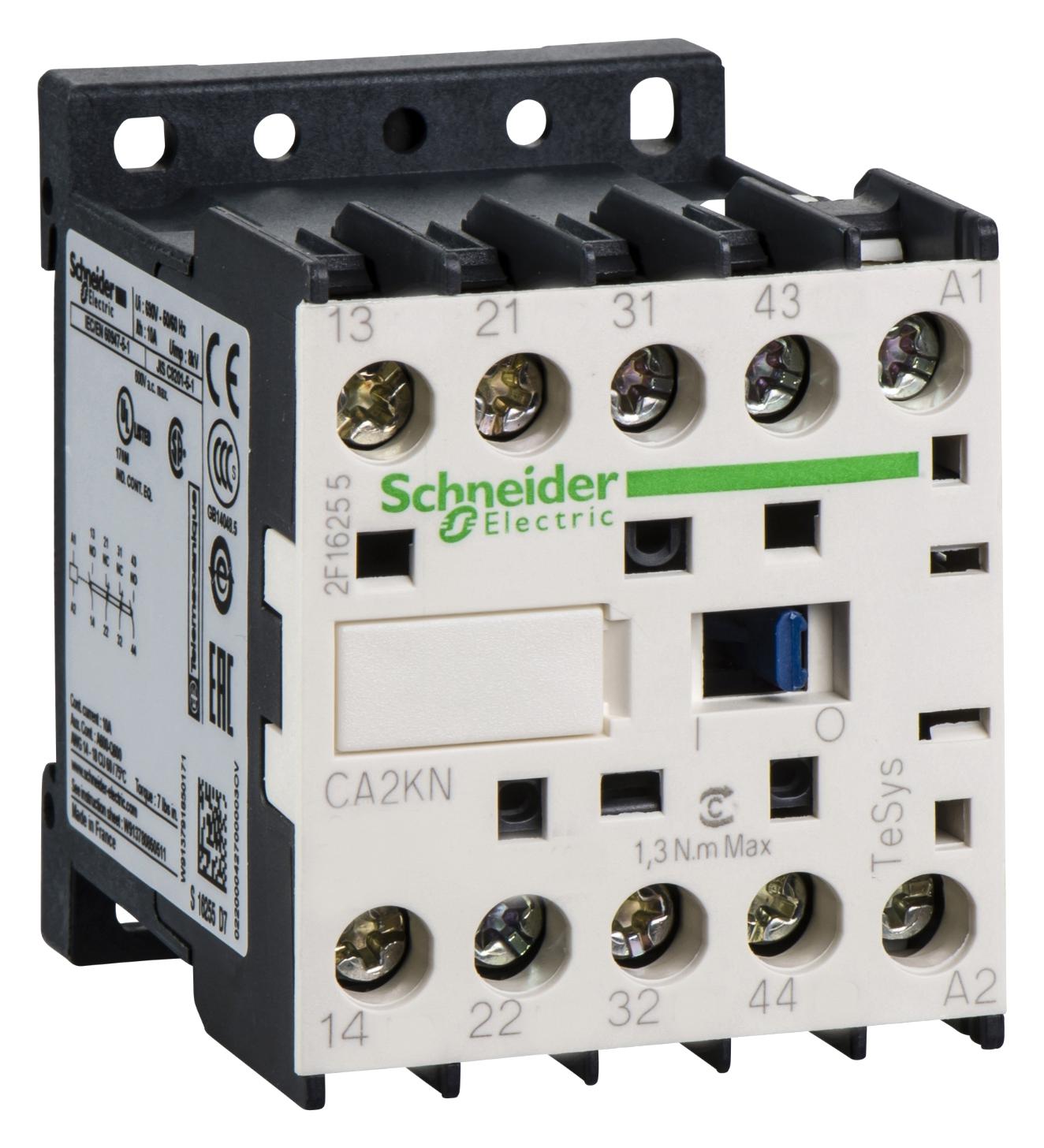 CA2KN22G7 CONTACTOR, DPST-NO/NC, 120VAC, DIN RAIL SCHNEIDER ELECTRIC