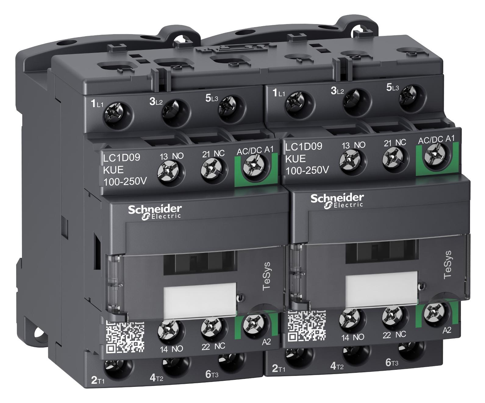 LC2D09KUE CONTACTOR, 3PST-NO, 250V, DIN RAIL/PANEL SCHNEIDER ELECTRIC
