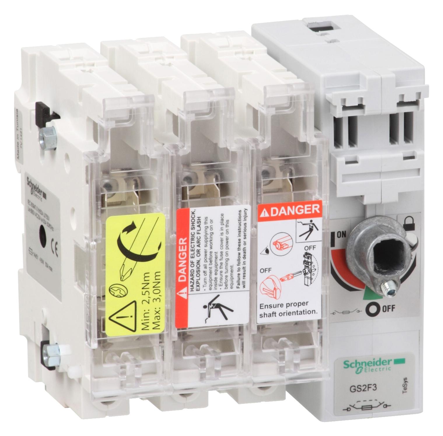 GS2F3 FUSE DISCONNECT SW. 3X 50A 14X51 SCHNEIDER ELECTRIC