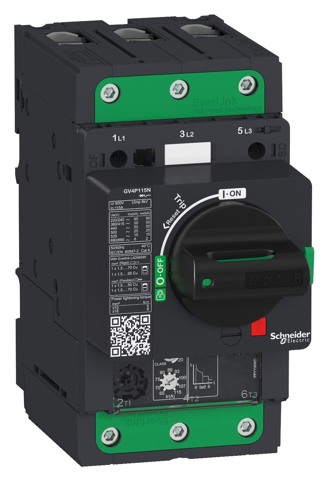 GV4P115N THERMOMAGNETIC CKT BREAKER, 3P, 115A SCHNEIDER ELECTRIC