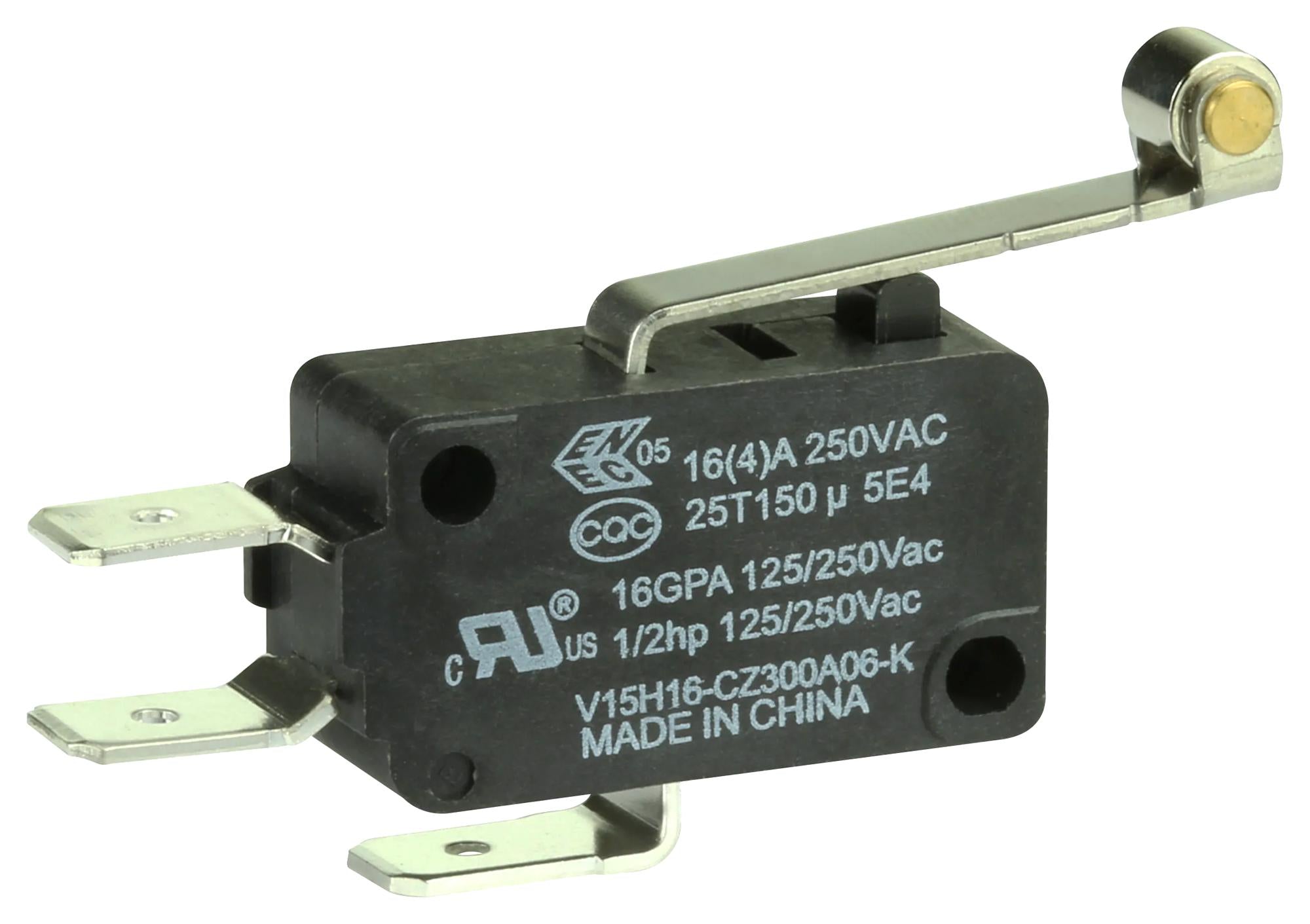 V15H16-CZ300A06-K MICROSW, SPDT, ROLLER LEVER, 16A, 250VAC HONEYWELL