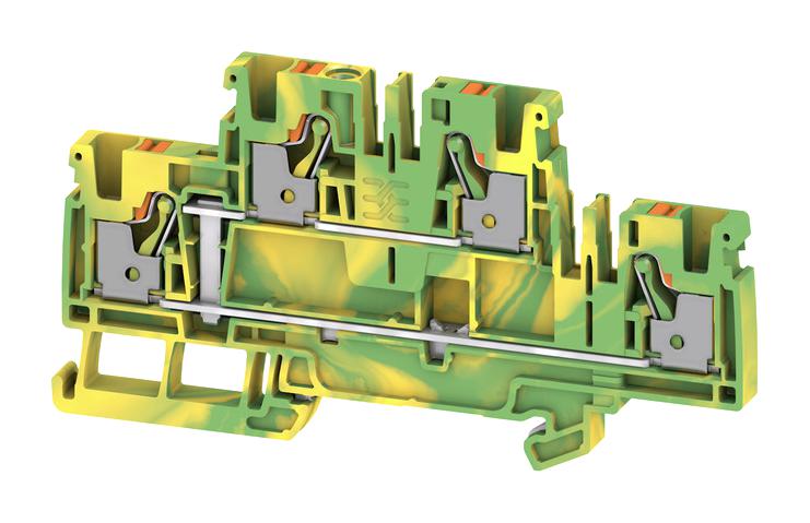 2539990000 PE TERMINAL BLOCK, DIN RAIL, 4POS, 12AWG WEIDMULLER