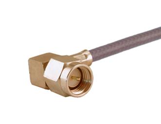 16_SMA-50-2-106/111_NE RF COAX CONN, SMA R/A PLUG, 50 OHM/CABLE HUBER+SUHNER