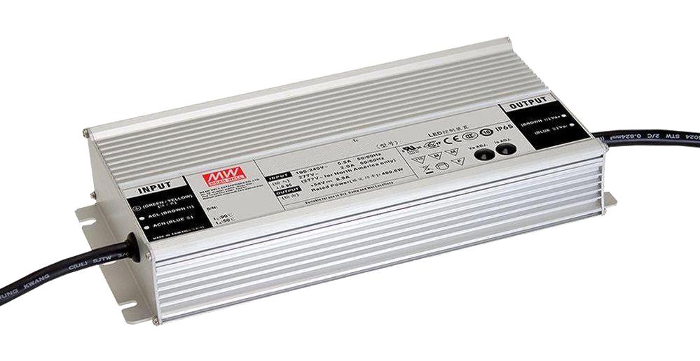 HLG-480H-54A LED DRIVER, CONST CURRENT/VOLT, 480.6W MEAN WELL