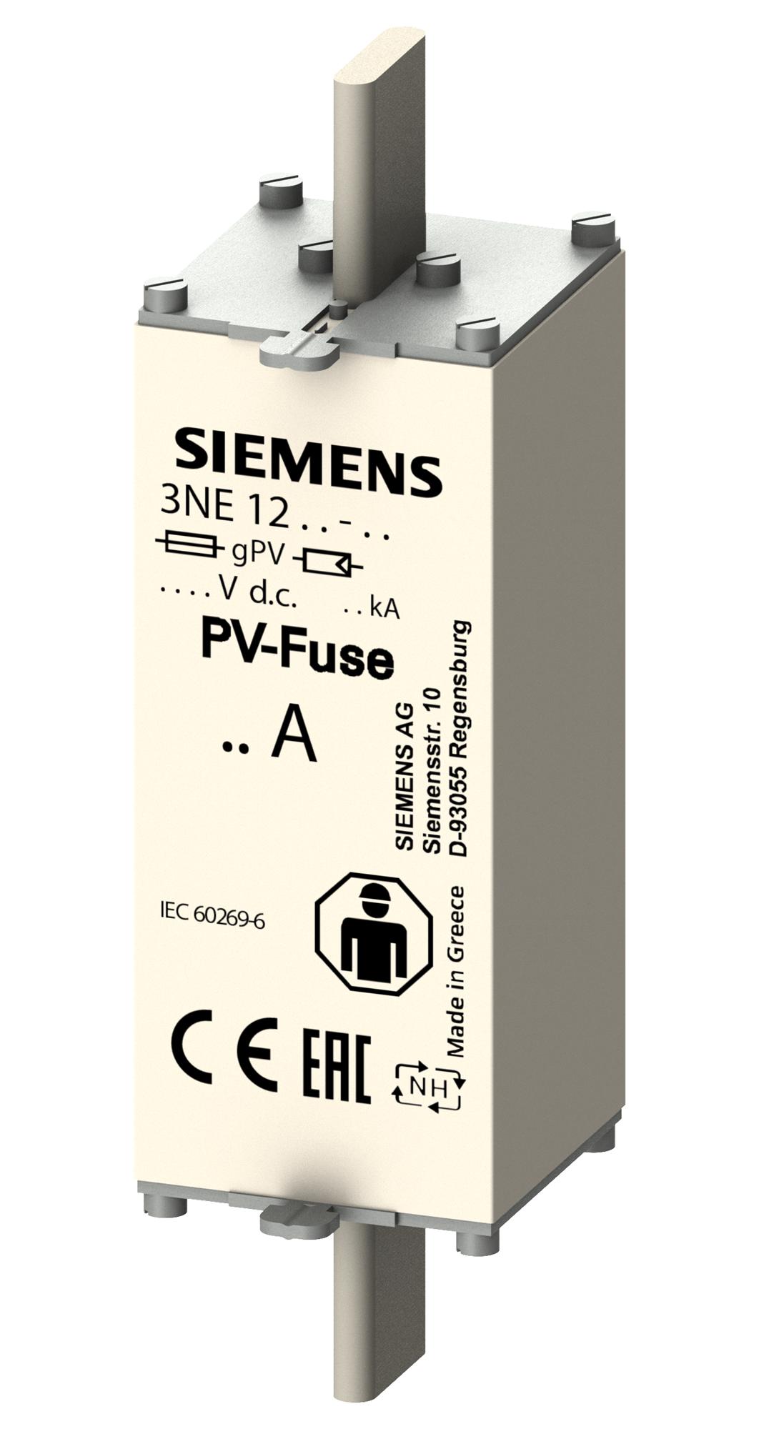 3NE1221-5E HRC FUSE, BLADE TAG, 100A, 1.5KVDC SIEMENS