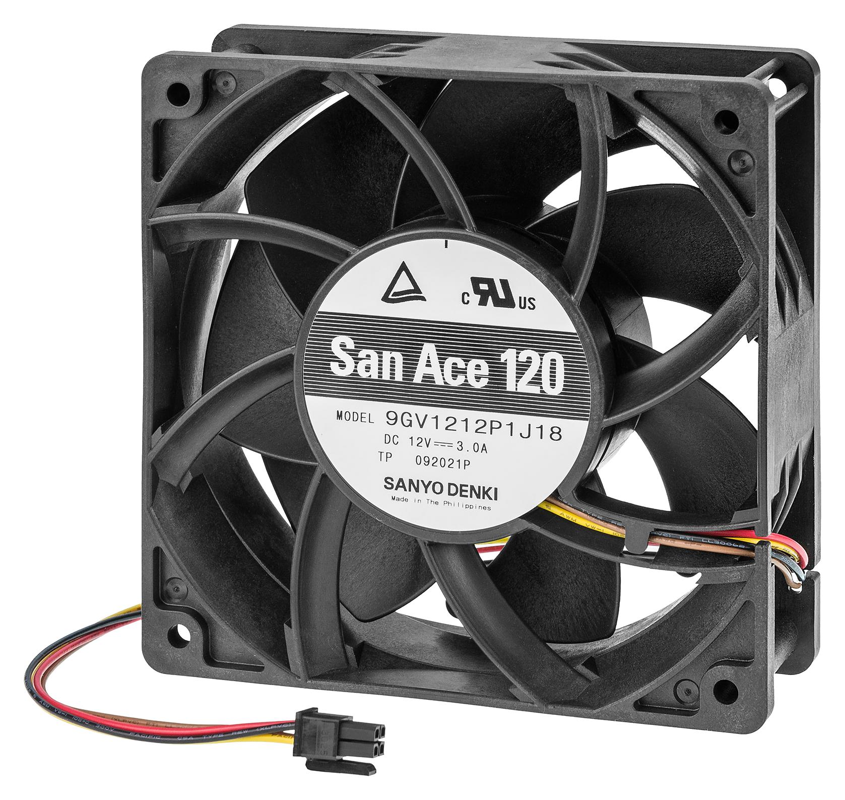 9GV1248P1J18 AXIAL FAN, 120MM, 48VDC, 224CFM, 64DBA SANYO DENKI
