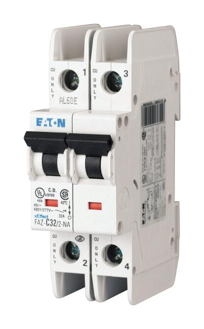 FAZ-C2/2-NA MCB, 2A, C-TYPE, DP, UL489 EATON MOELLER