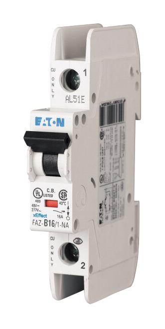 FAZ-C1/1-NA MCB, 1A, C-TYPE, SP, UL489 EATON MOELLER
