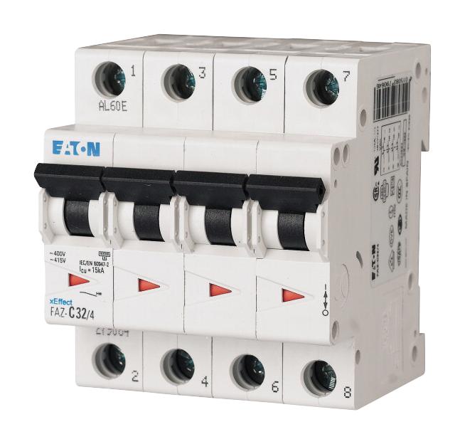 FAZ-C6/4 MCB, 6A, C-TYPE, 4P, 15KA EATON MOELLER