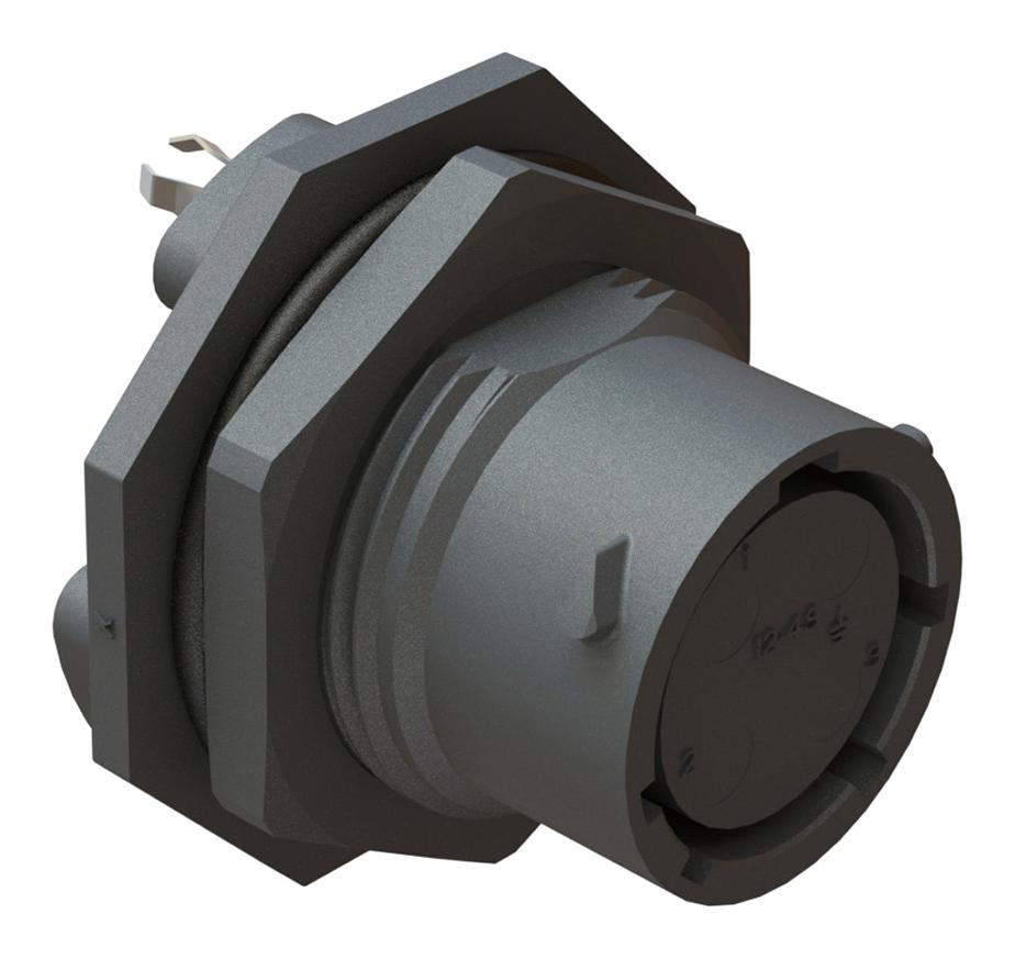 RTS712ND4S0332 CIRCULAR CONNECTOR, 4POS, RCPT, JAM NUT AMPHENOL SINE/TUCHEL