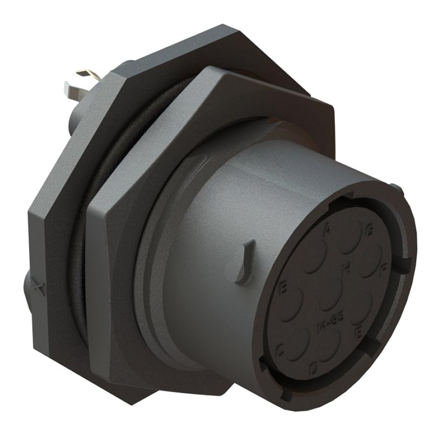 RTS714ND8S0332 CIRCULAR CONNECTOR, 8POS, RCPT, JAM NUT AMPHENOL SINE/TUCHEL