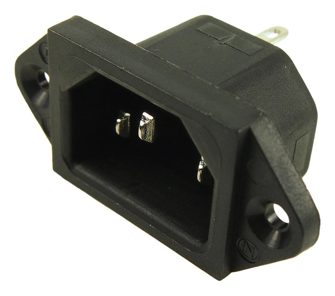 CL1920 IEC INLET C14, 10A, 250VAC, QC, FLANGE CLIFF ELECTRONIC COMPONENTS