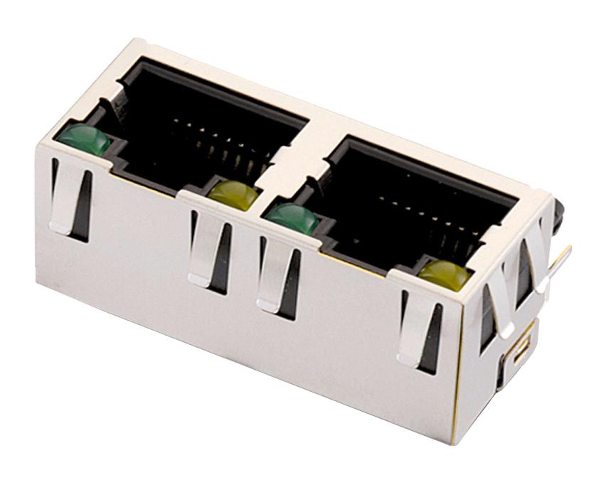 615016137721 RJ45 CONN, R/A JACK, 8P8C, 2PORT, CAT3 WURTH ELEKTRONIK