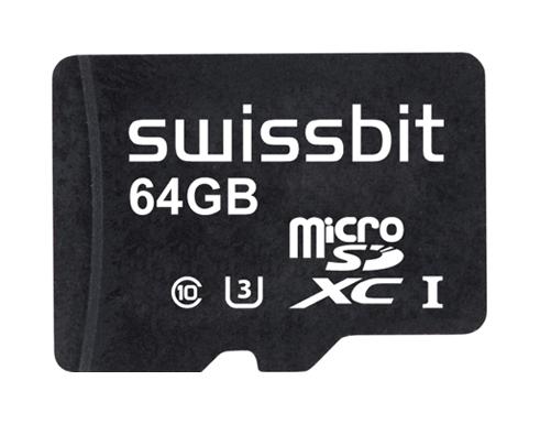 SFSD064GN1AM1TO-I-6F-221-STD MICROSDHC/SDXC FLASH MEMORY CARD, 64GB SWISSBIT