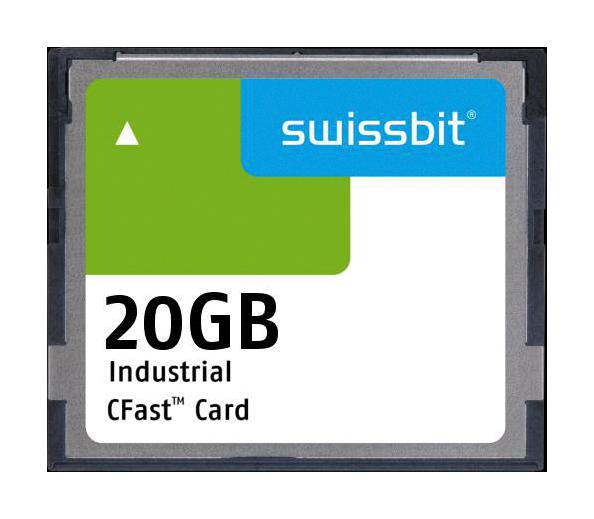 SFCA020GH1AO1TO-I-6B-21P-STD INDUSTRIAL CFAST FLASH MEMORY CARD, 20GB SWISSBIT