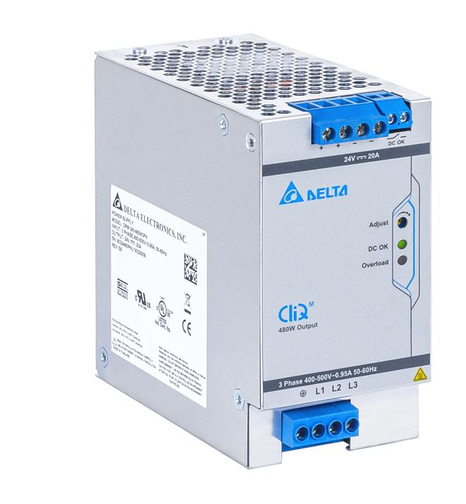 DRM-24V480W3PN POWER SUPPLY, AC-DC, 24V, 20A DELTA ELECTRONICS / POWER