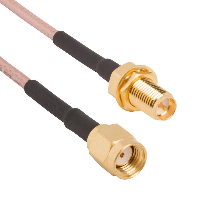 095-902-536M200 RF CABLE, SMA RP PLUG-BHD JACK, 6.6FT AMPHENOL RF