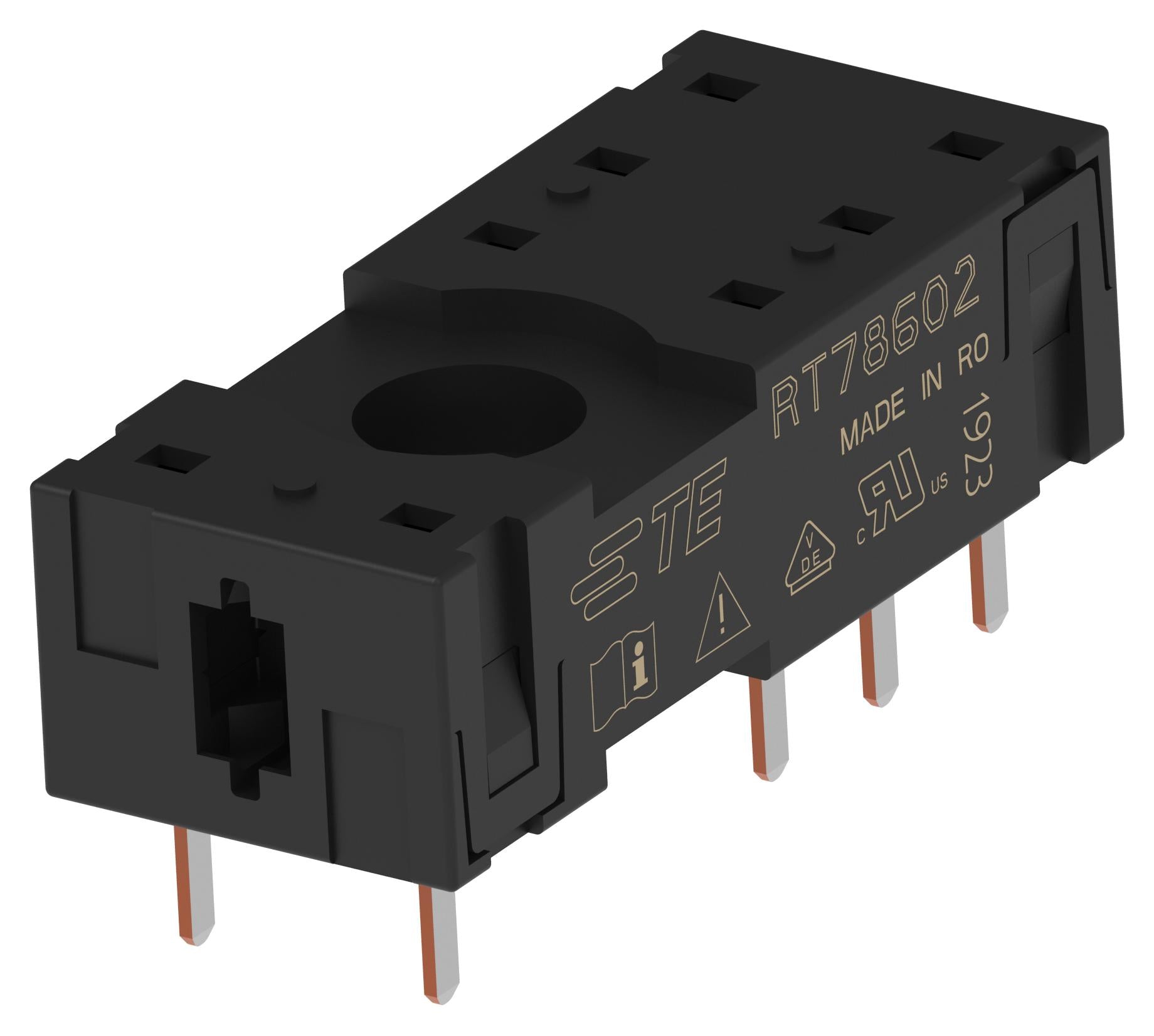 RT78602 RELAY SOCKET, 8 PIN, 250VAC, THT SCHRACK - TE CONNECTIVITY