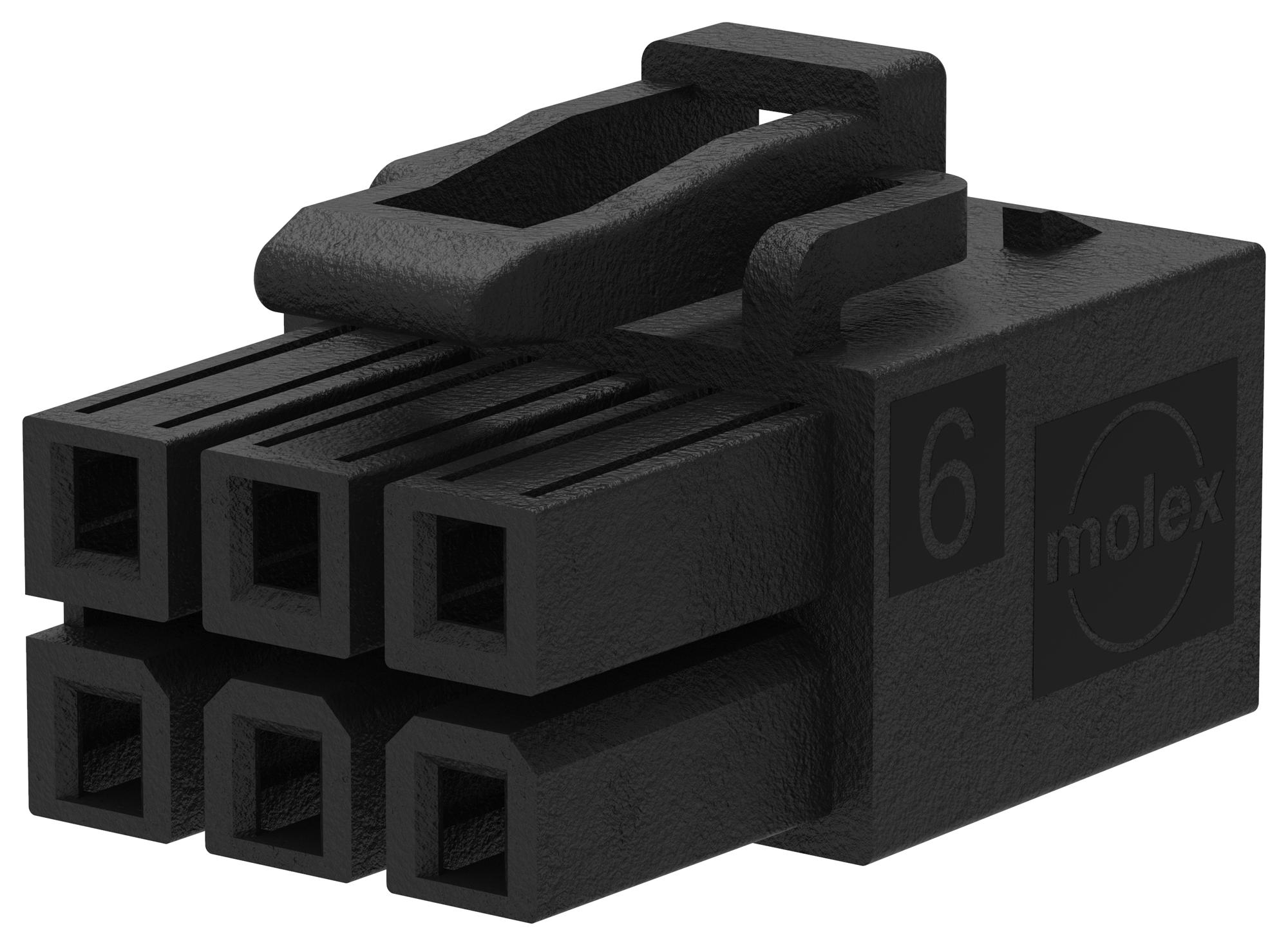 212514-1006 CONN HOUSING, RCPT, 6POS, 4.2MM, BLACK MOLEX