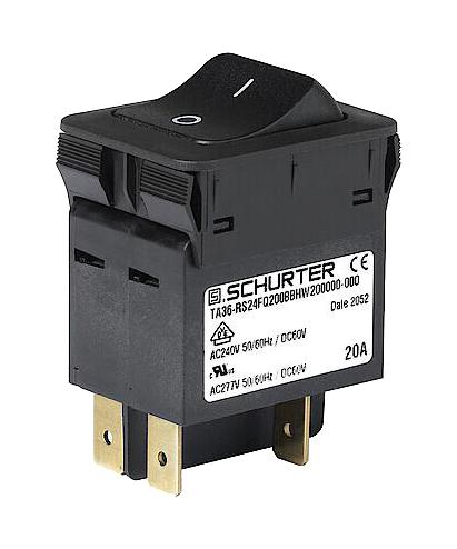 3-128-230 THERMAL CKT BREAKER, 2P, 16A/240V, PANEL SCHURTER