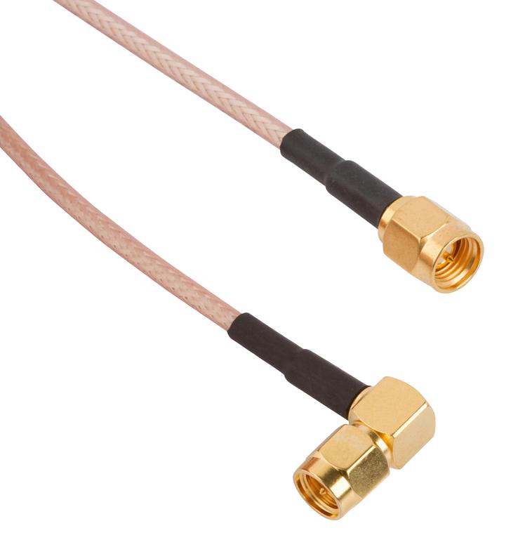 135103-01-12.00 RF CABLE ASSY, SMA PLUG-R/A PLUG, 305MM AMPHENOL RF