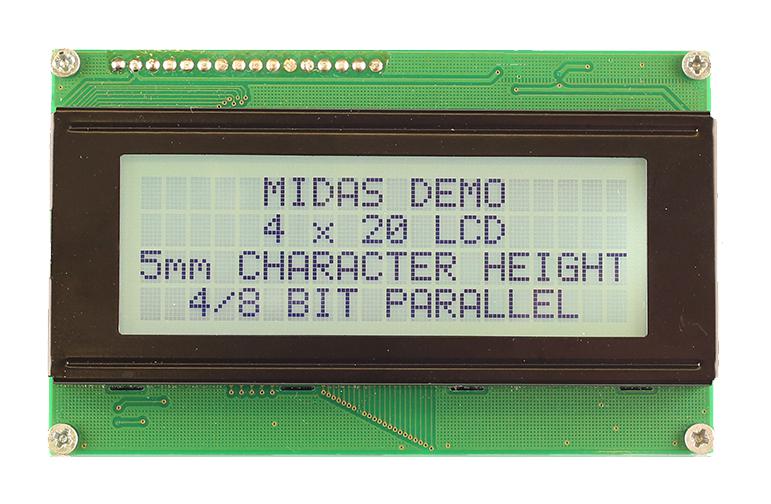 MC42005A6W-FPTLW3.3-V2 LCD DISPLAY, COB, 20 X 4, FSTN, 3.3V MIDAS