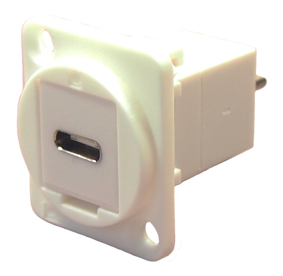 CP30211W USB ADAPTER, TYPE C RCPT-PLUG, CSK HOLE CLIFF ELECTRONIC COMPONENTS