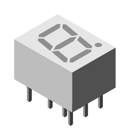 TDSO1150 7-SEG DISPLAY, COM ANODE, RED ORG, 3MCD VISHAY