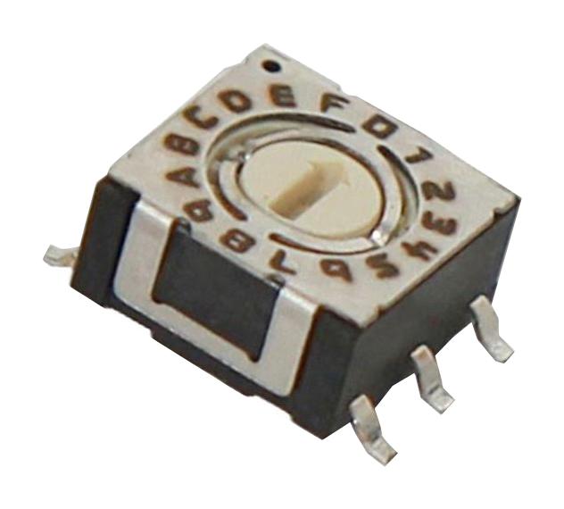 220AMA16R ROTARY CODED SW, 0.1A, 50VDC, HEX, 16POS CTS