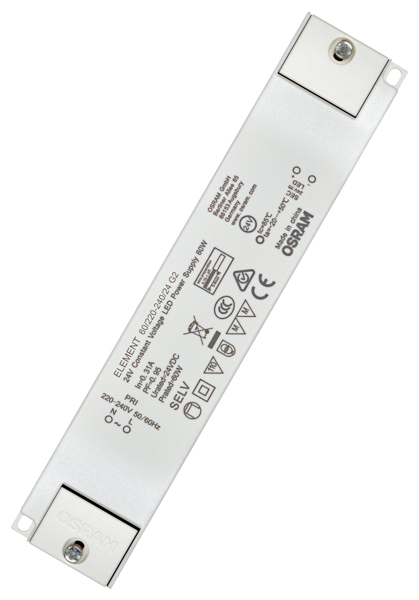 ELEMENT-60/220-240/24-G2 LED DRIVER/PSU, CONSTANT VOLT, 60W OSRAM