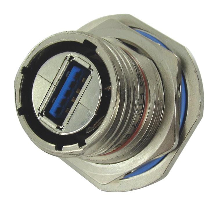 USB3FTV7AN USB CONN, 3.0 TYPE A JAM NUT RCPT, 4POS AMPHENOL SOCAPEX