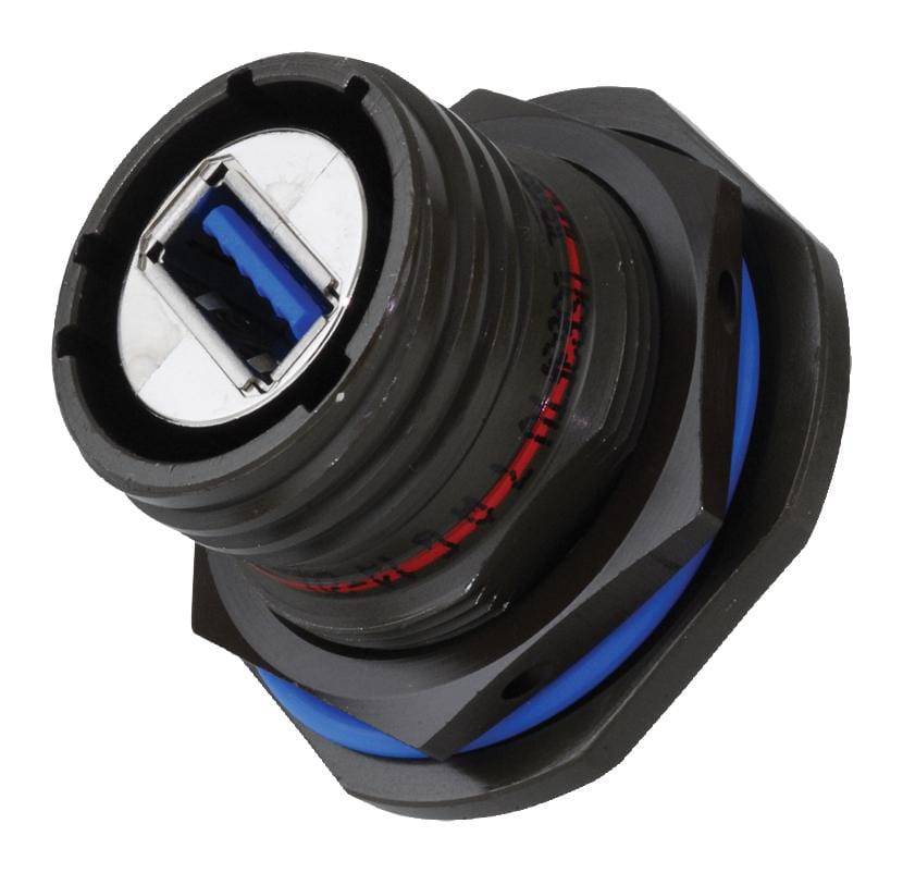 USB3FTV7AG USB CONN, 3.0 TYPE A JAM NUT RCPT, 4POS AMPHENOL SOCAPEX