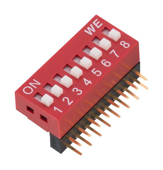 418217270908A DIP SWITCH, 0.025A, 24VDC, 8 POS, THT WURTH ELEKTRONIK