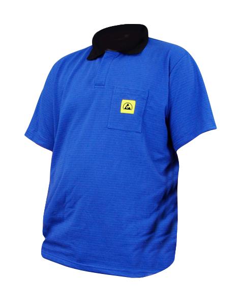 221453 CLOTH, ESD POLO SHIRT, LARGE, BLUE DESCO EUROPE (FORMERLY VERMASON)