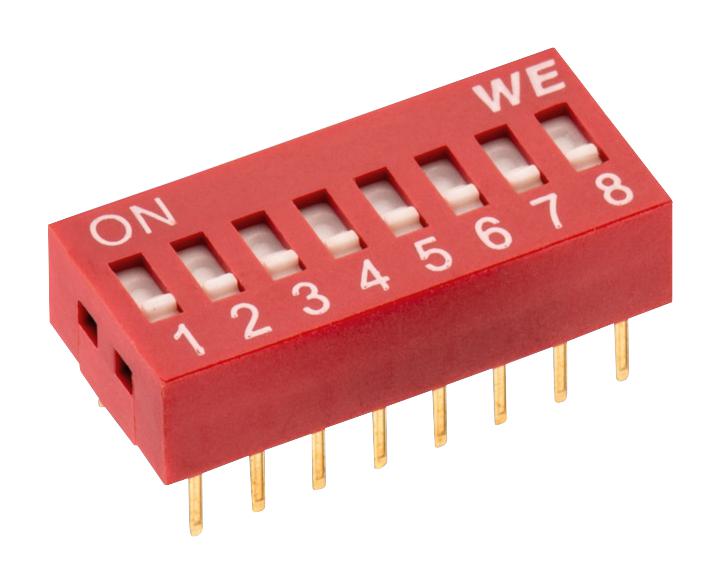 418117170903 2.54MM THT DIP SWITCH,FLAT ACTUATOR WURTH ELEKTRONIK