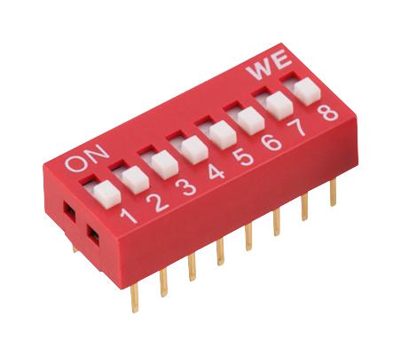 418117270907 2.54MM THT DIP SWITCH,RAISED ACTUATOR WURTH ELEKTRONIK