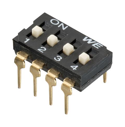 418127270910 2.54MM THT DIP SWITCH,RAISED ACTUATOR WURTH ELEKTRONIK