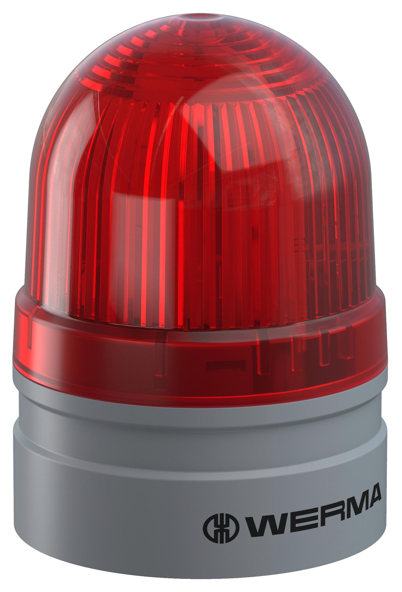 26011060 BEACON, TWINLIGHT, RED, 230VAC, PUSH-IN WERMA