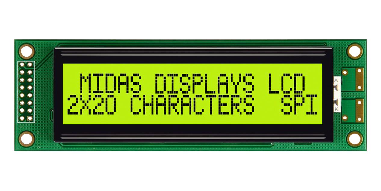 MC22005A6W-SPTLYS-V2 LCD MODULE, 20 X 2, COB, 5.55MM, STN MIDAS
