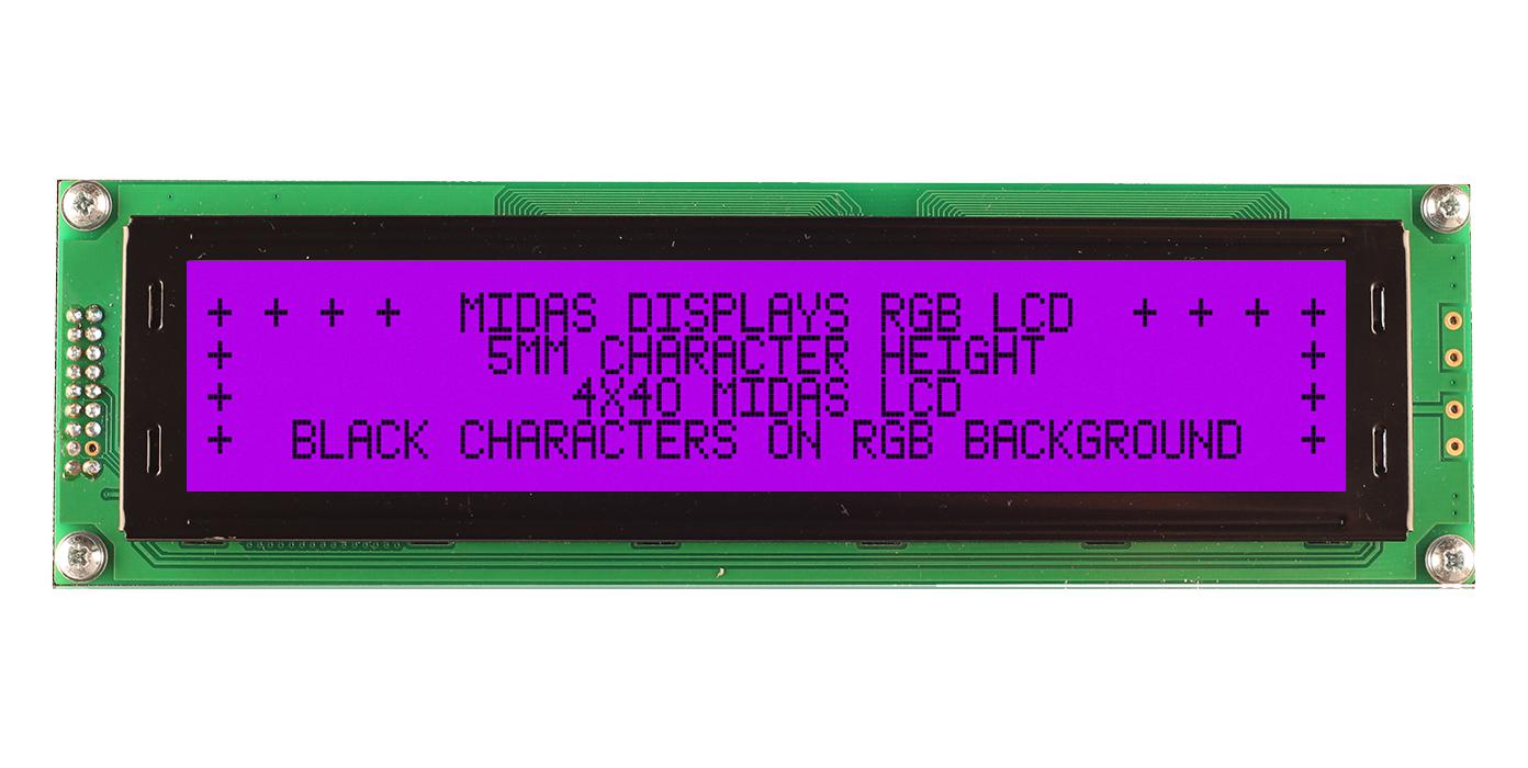 MD44005A6W-FPTLRGB LCD MODULE, 40 X 4, COB, 4.89MM, FSTN MIDAS