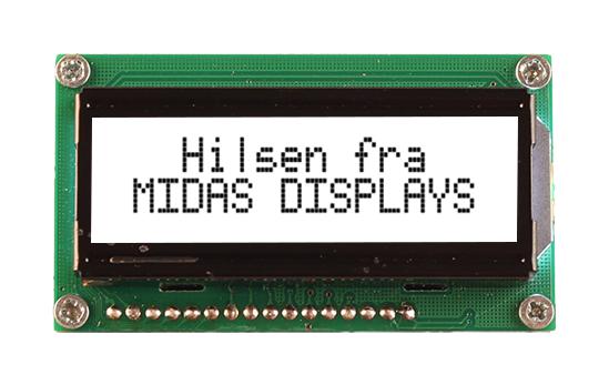 MC21605H6WM-FPTLW-V2 LCD MODULE, 16 X 2, COB, 4.99MM, FSTN MIDAS
