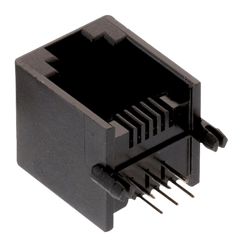 615002138421 MODULAR CONN, R/A JACK, 6P2C, 1PORT, TH WURTH ELEKTRONIK