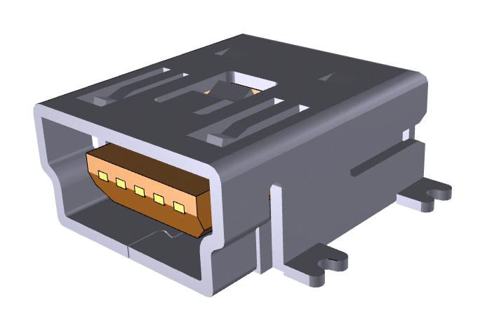 MUSBR-05-S-O-B-SM-A MINI USB CONN, 2.0 TYPE B, R/A RCPT, 5P SAMTEC